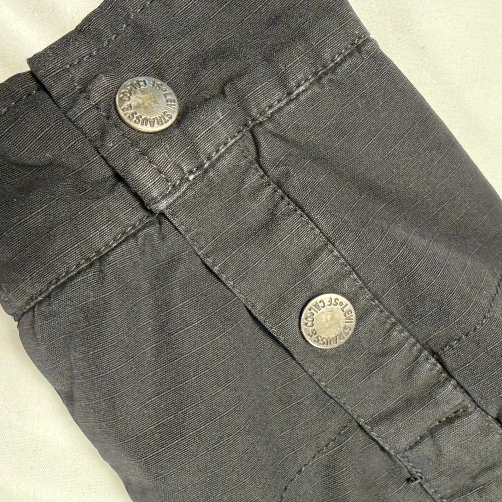Levi's Small Black Ripstop Utility Jacket Quilted Lining‎ Workwear Shacket